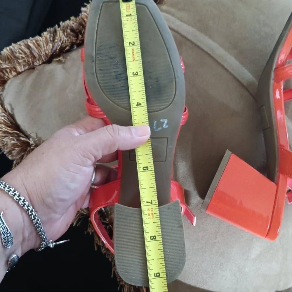 GBG Los Angeles Vibrant Orange Block Heels